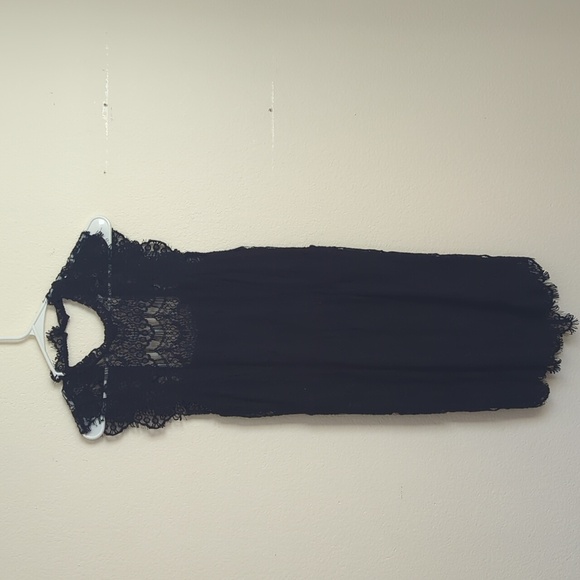 Black Bodycon Slip Lace Dress - Picture 5 of 7